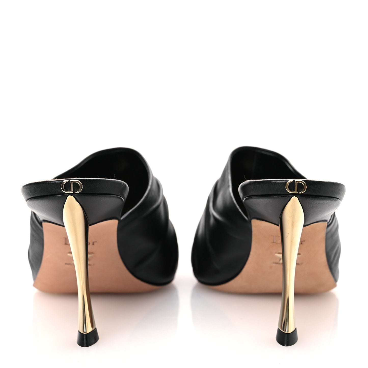 Lambskin D-Fame Mule Sandals 37 Black