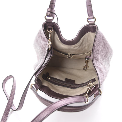 Gucci Metallic Pebbled Calfskin Small Soho Shoulder Bag Purple 4 of 8