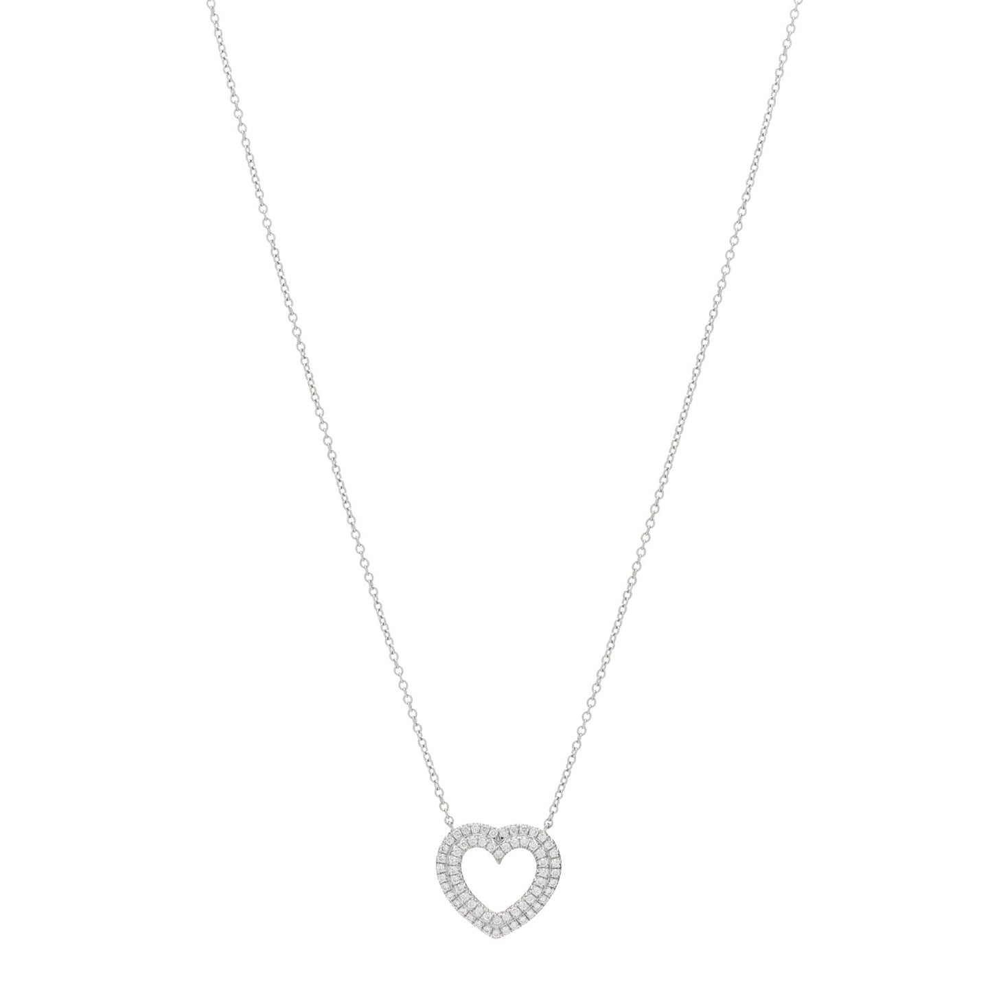 Platinum Diamond Metro Heart Pendant Necklace