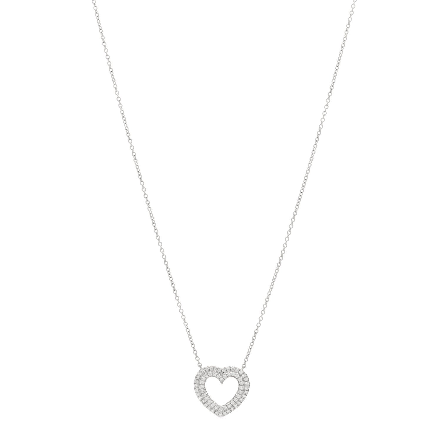 Tiffany Platinum Diamond Metro Heart Pendant Necklace 1 of 4
