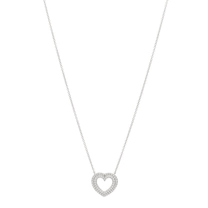 Tiffany Platinum Diamond Metro Heart Pendant Necklace 1 of 4
