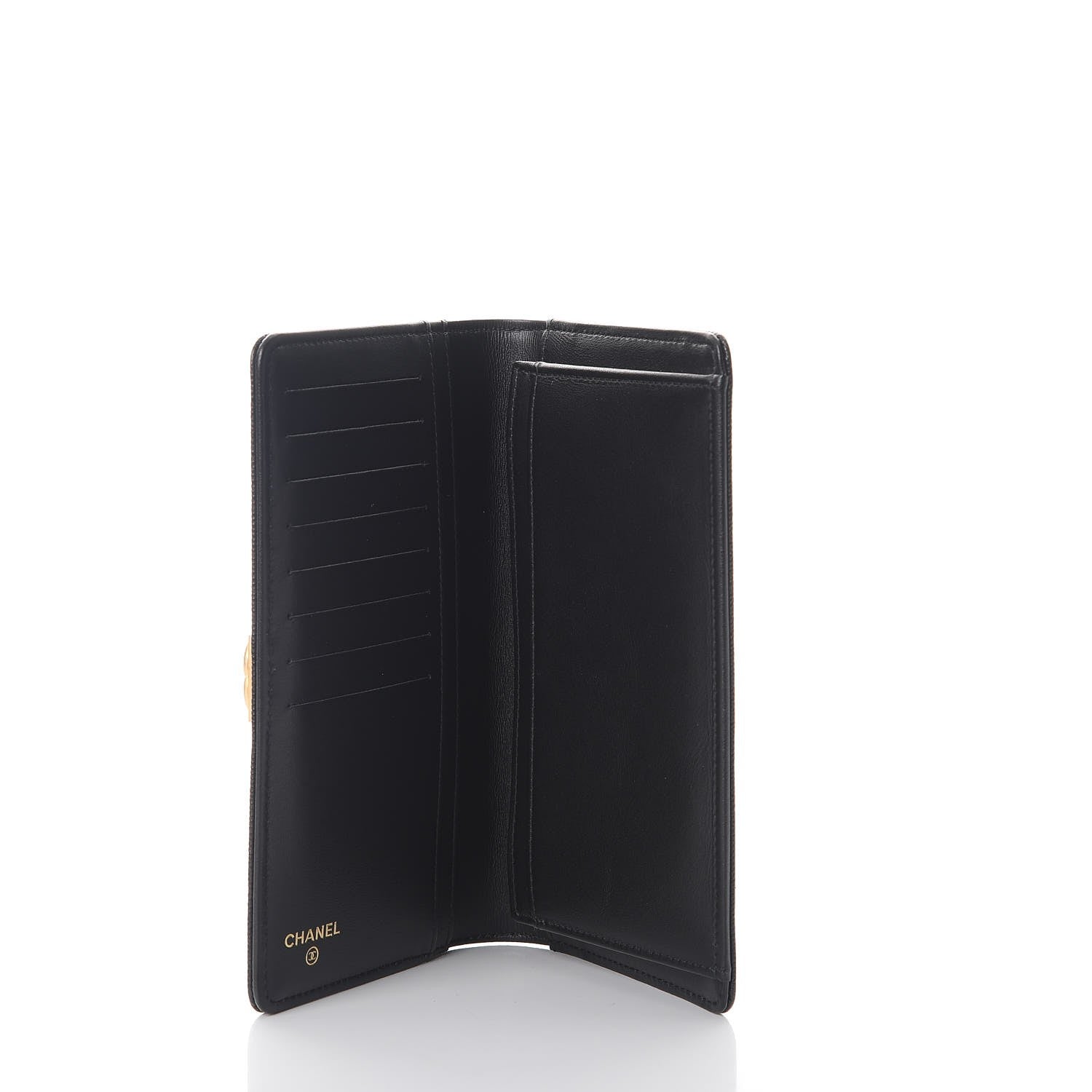Chanel Caviar Quilted Boy Yen Wallet Black 5 of 9