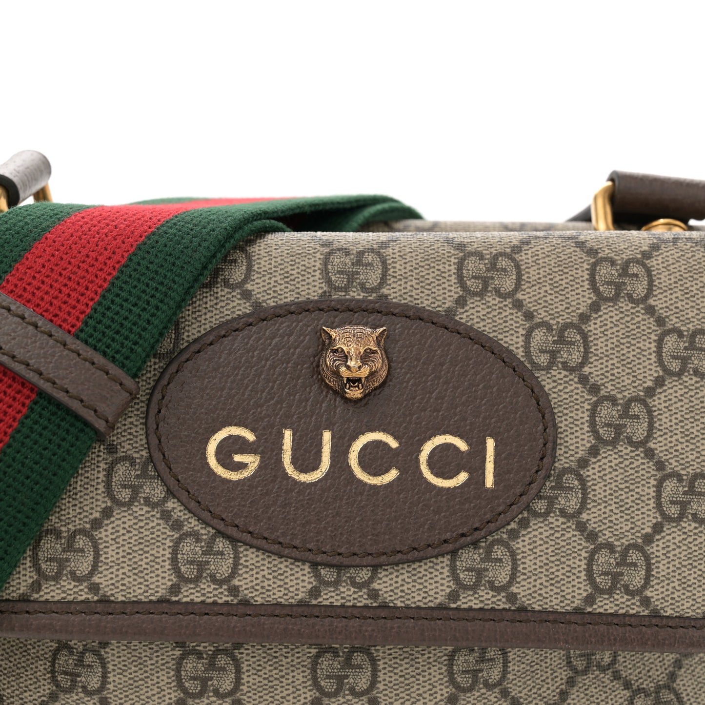 GG Supreme Monogram Web Small Neo Vintage Double Flap Messenger Bag Beige New Acero