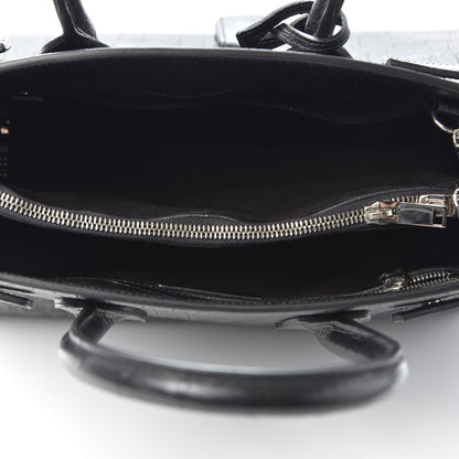 Saint Laurent Calfskin Crocodile Embossed Small Sac de Jour Black 4 of 9