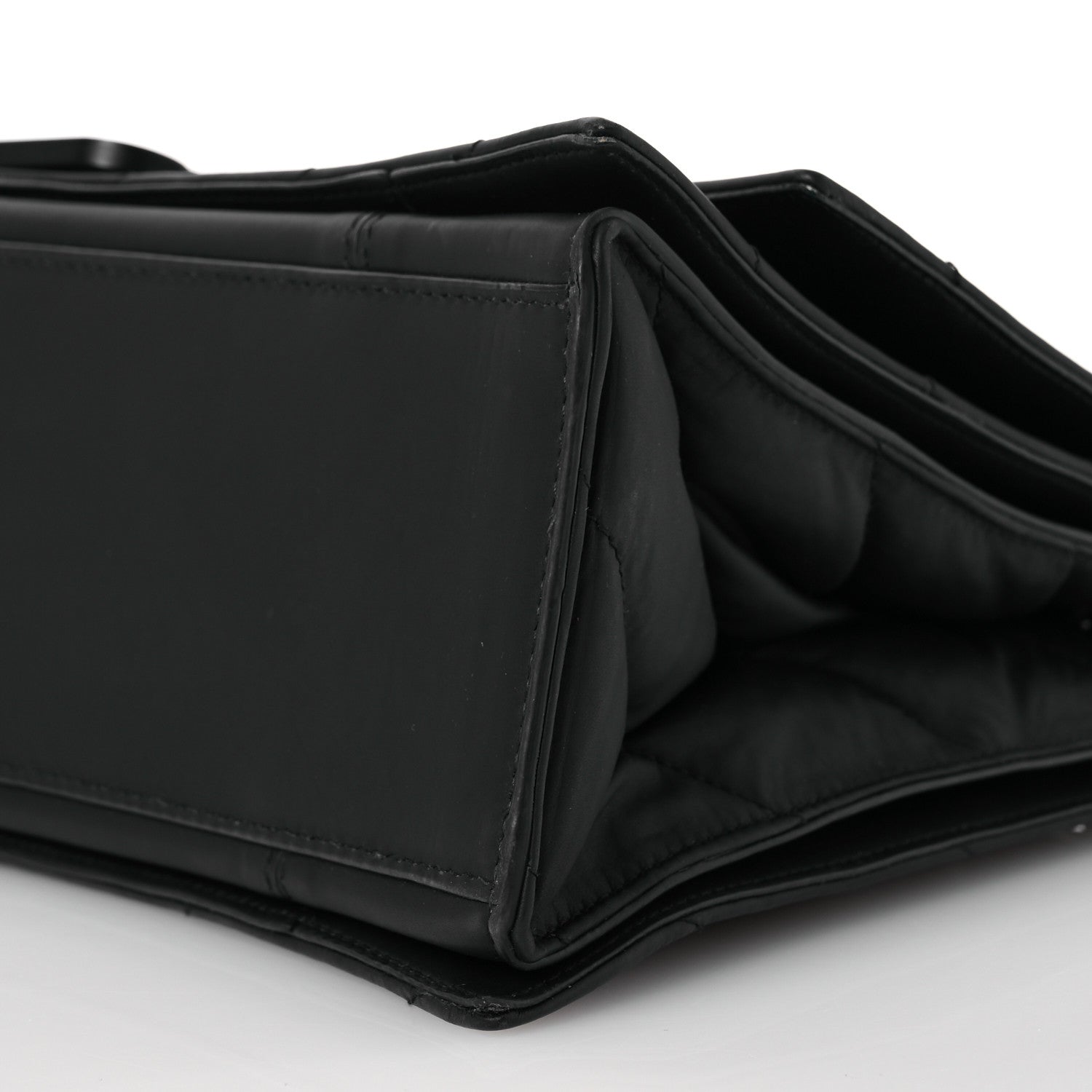 Balenciaga Satin Calfskin Quilted Matte Black Hardware Medium Crush Chain Bag Black 12 of 12