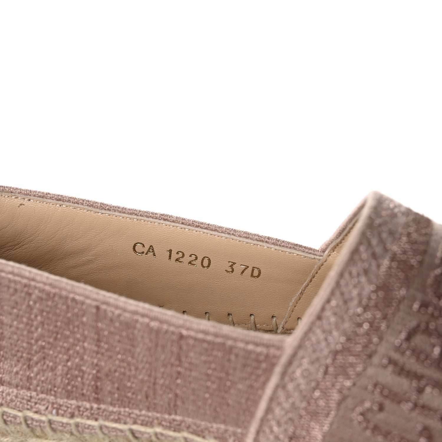 Christian Dior Metallic Cotton Embroidered Granville Espadrille 37 Rose 8 of 8