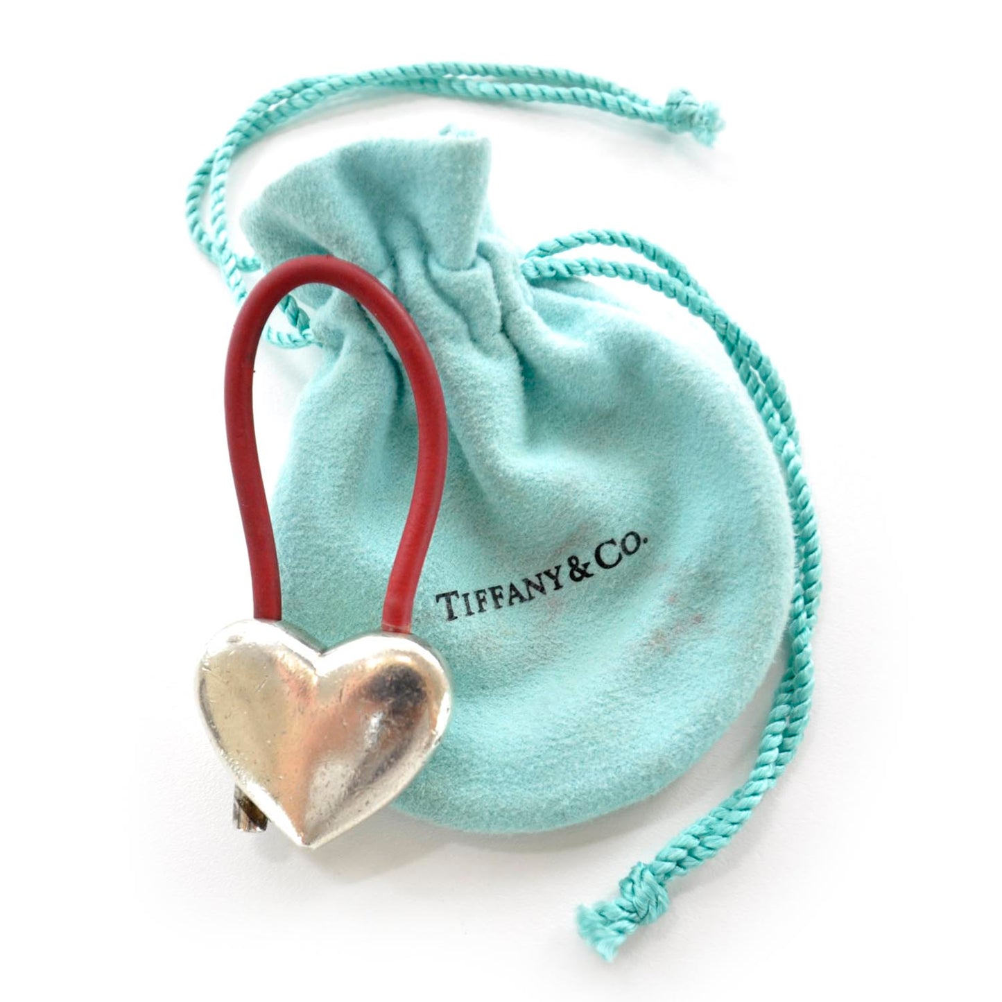 Sterling Silver Rubber Heart Key Ring