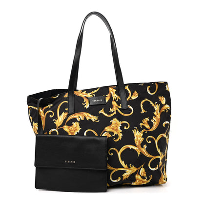 Versace Nylon Baroque Print Tote Black 3 of 12