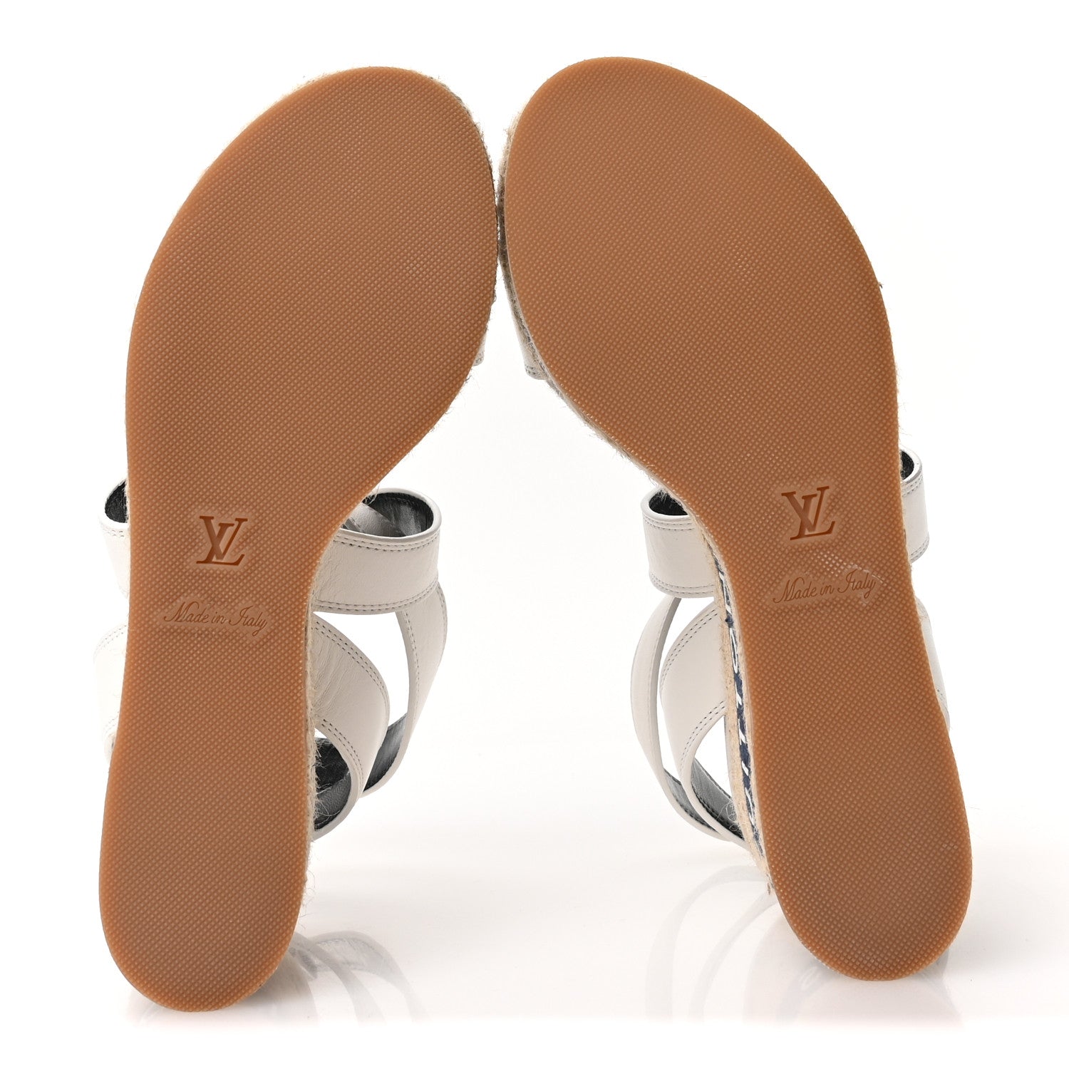 Louis Vuitton Calfskin Boundary Wedge Sandals 38 White 6 of 8