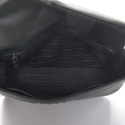 Prada Soft Calfskin Impunture Diagramme Large Chain Flap Shoulder Bag Smeraldo 5 of 7
