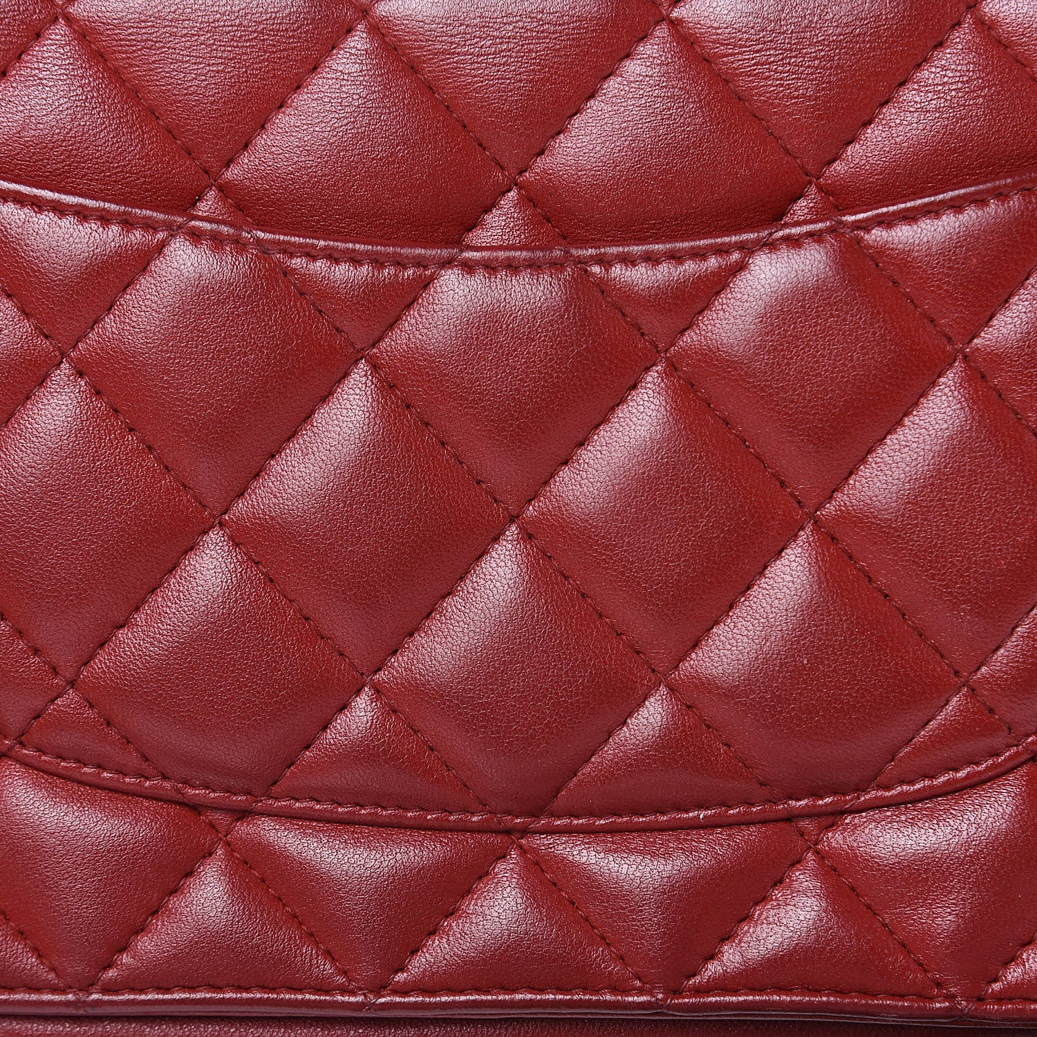 Chanel Lambskin Quilted Wallet On Chain WOC Red 13 of 15