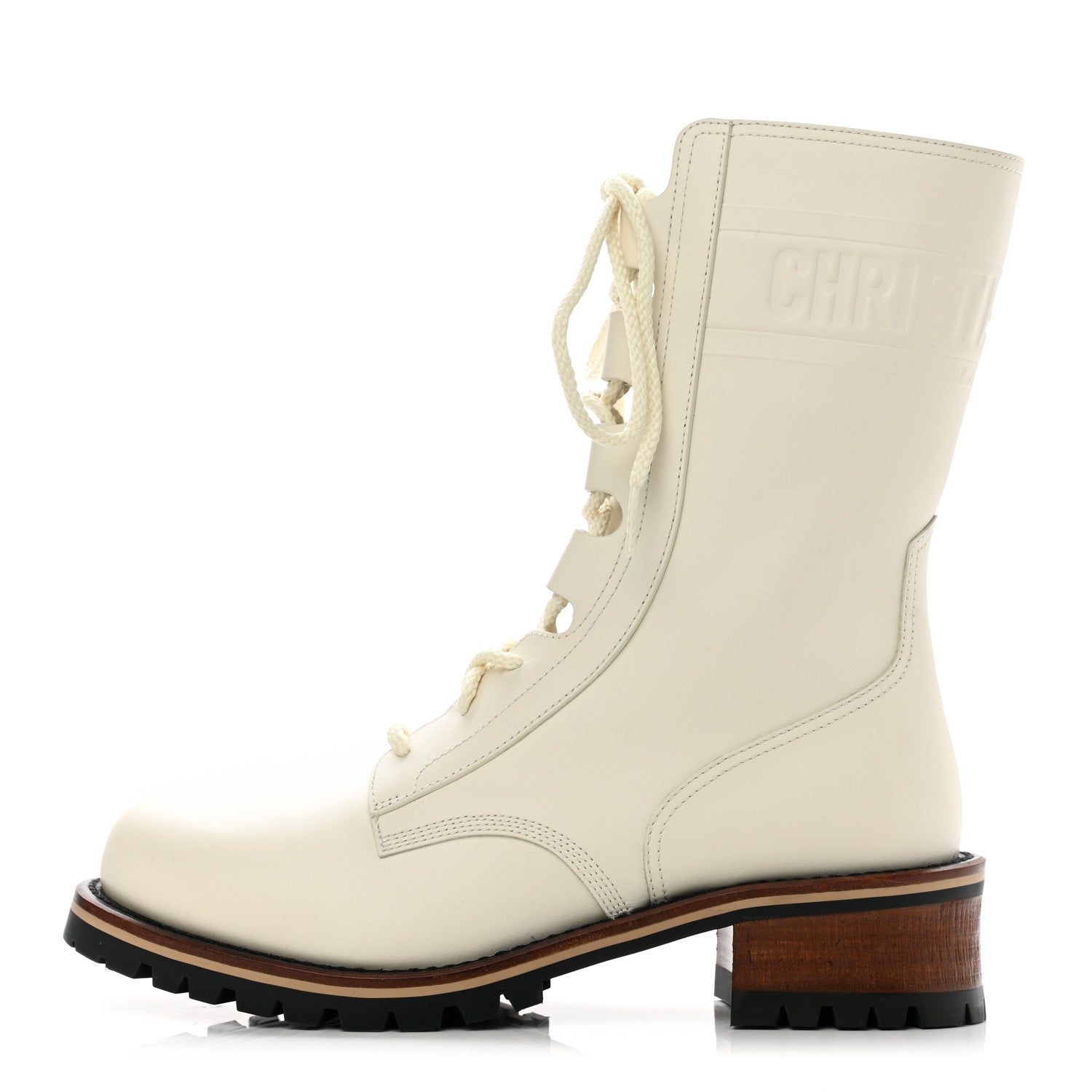 Christian Dior Calfskin Dior Quest 35mm Hiking Boots 39.5 Off White 1 of 8