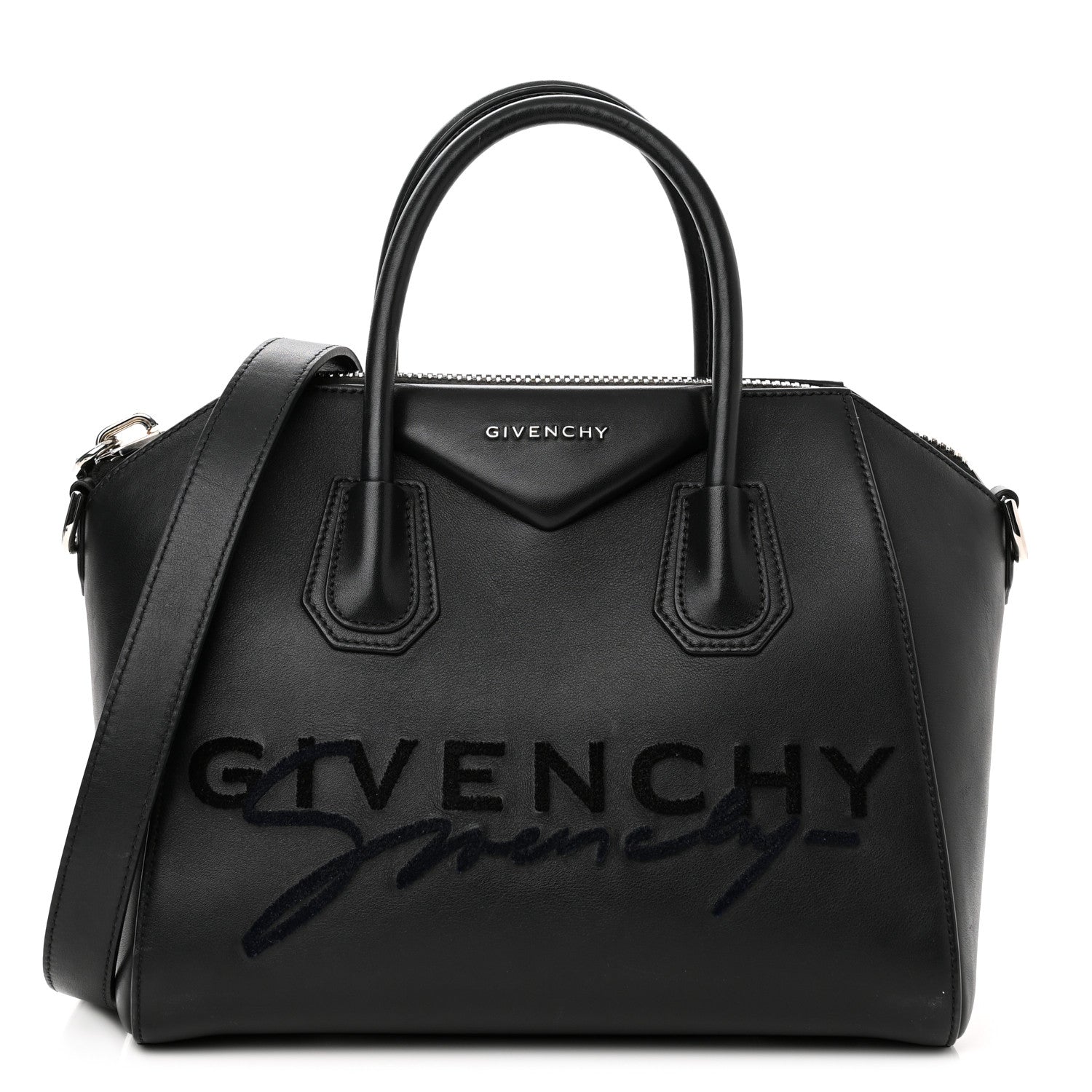 Givenchy Calfskin Signature Logo Small Antigona Black 1 of 10