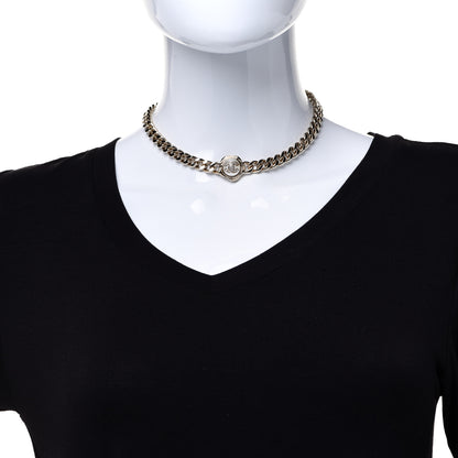 Chanel Pearl Crystal CC Chain Choker Necklace Gold 2 of 6