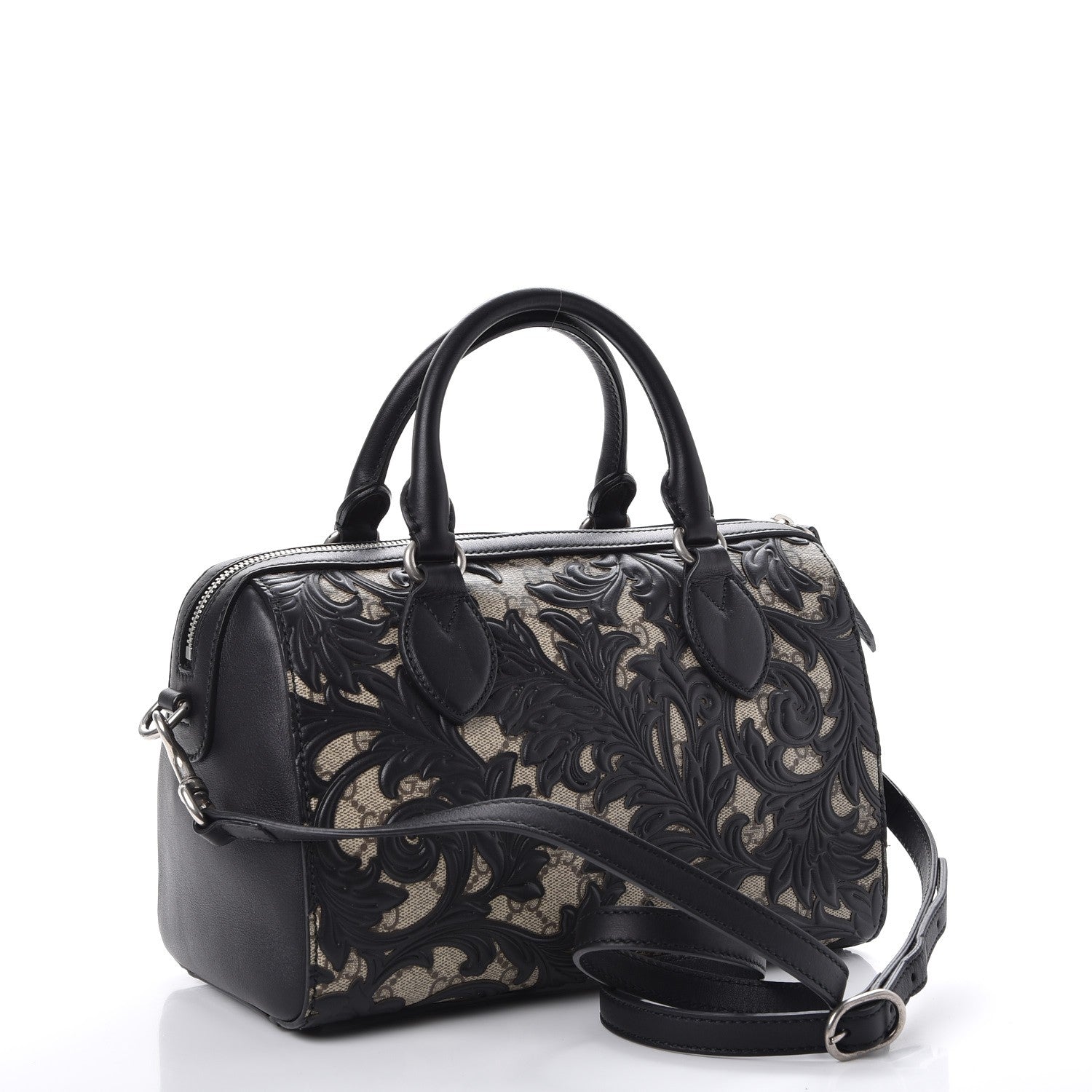 Gucci GG Supreme Monogram Arabesque Small Boston Black 3 of 15