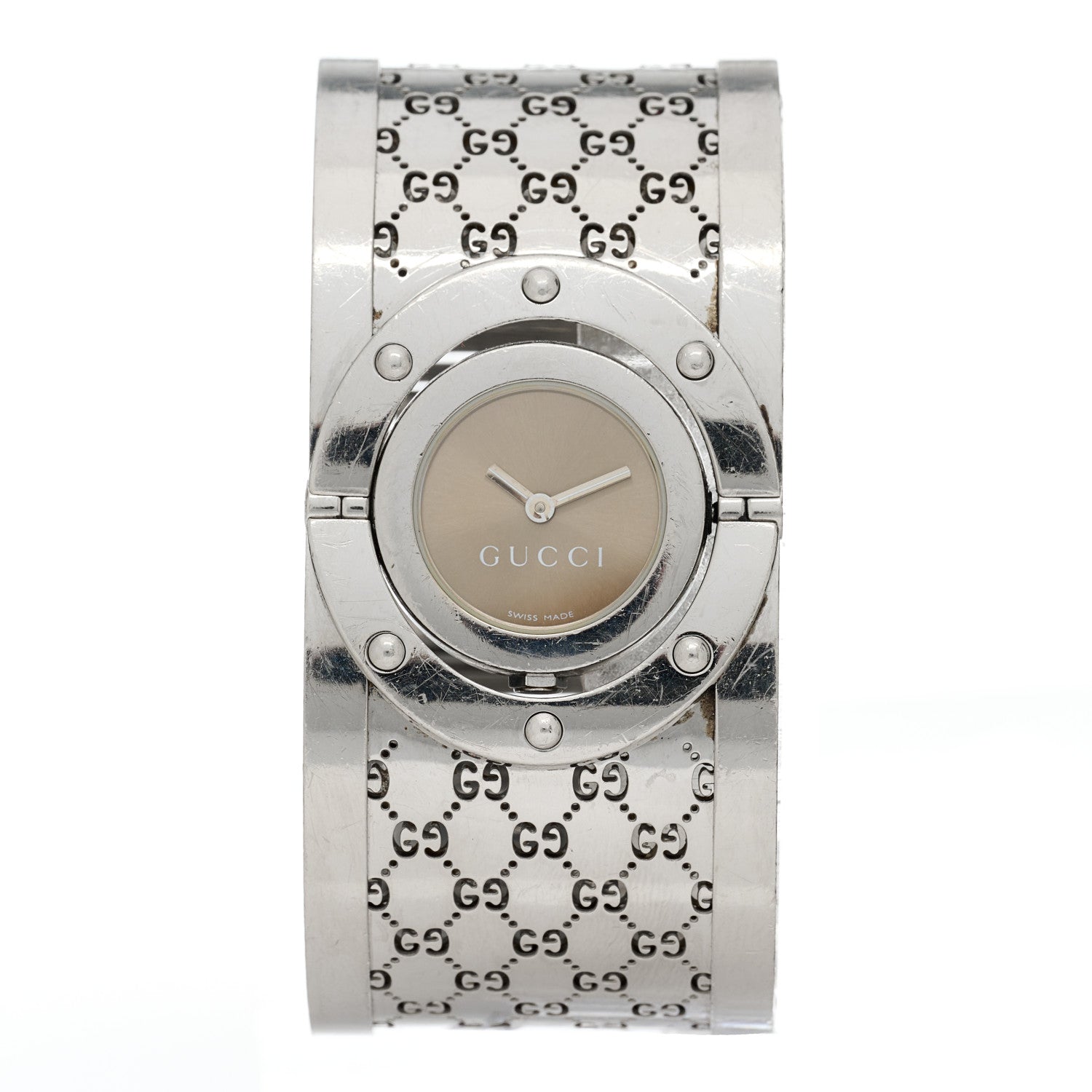 Gucci Stainless Steel 33mm Twirl Quartz Watch Brown 1 of 4