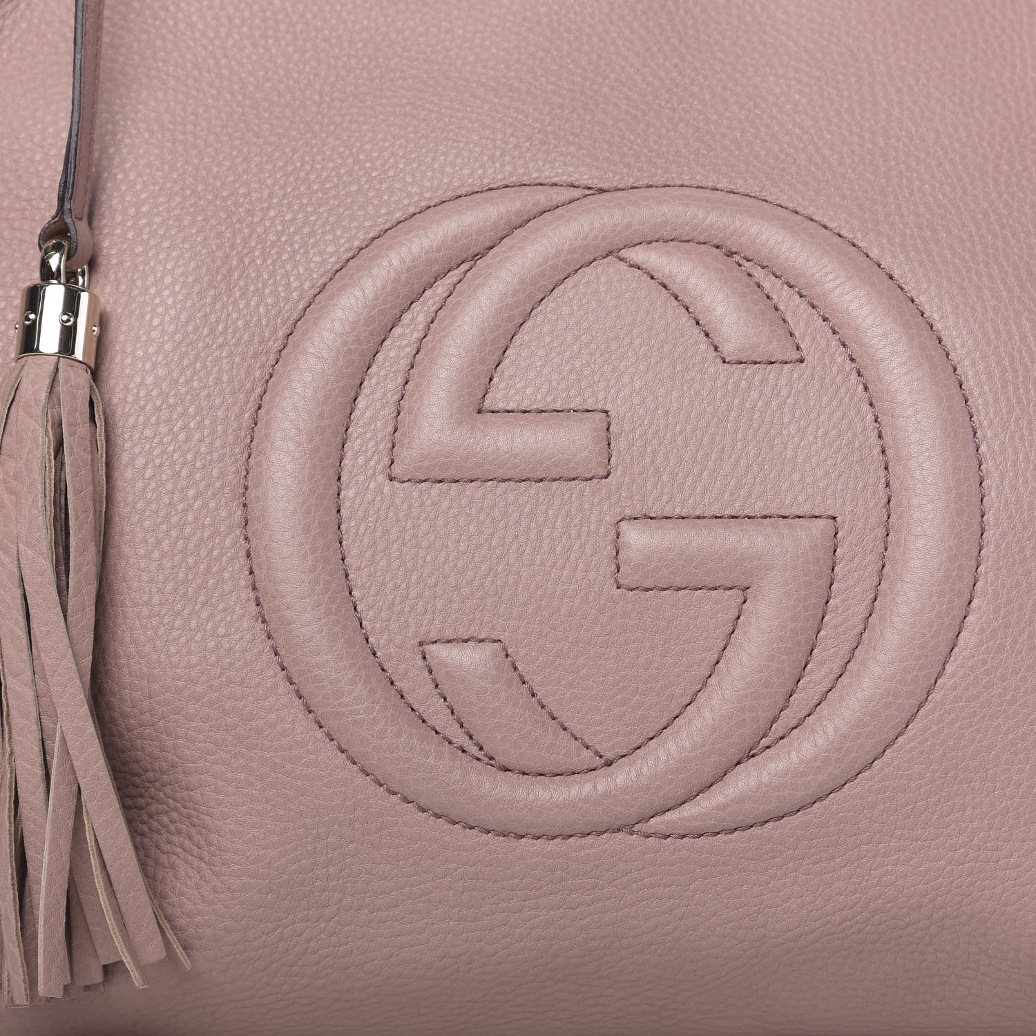 Gucci Pebbled Calfskin Large Soho Chain Shoulder Bag Dark Cipria 10 of 10