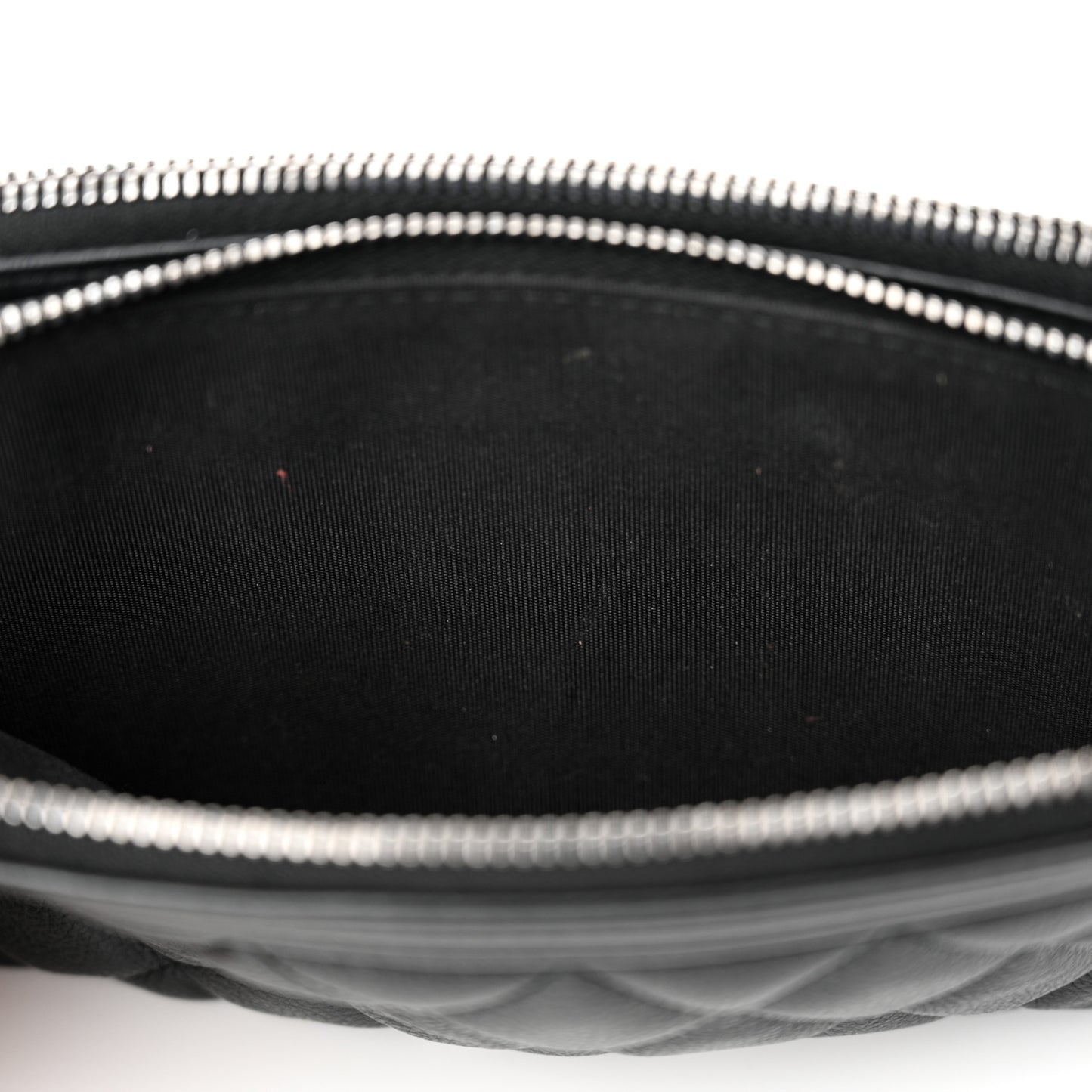 Calfskin Quilted Small Boy Clutch With Chain Black