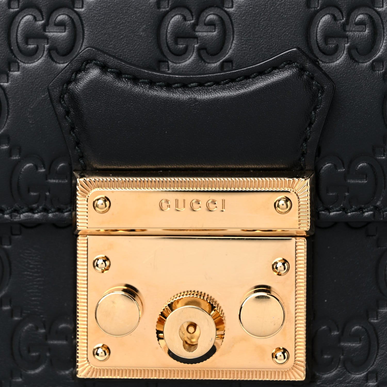 Gucci Guccissima Signature Padlock Backpack Black 13 of 14
