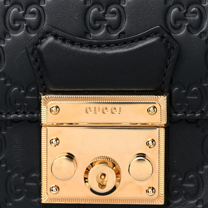 Gucci Guccissima Signature Padlock Backpack Black 13 of 14