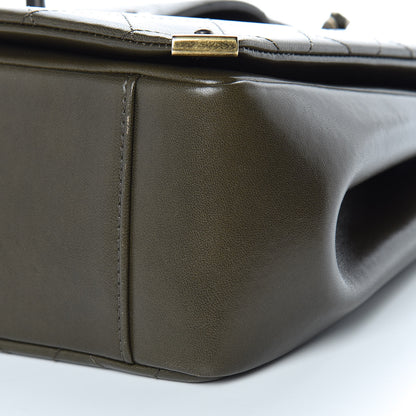 Chanel Calfskin Stitched Shopping Tote Green 9 of 11