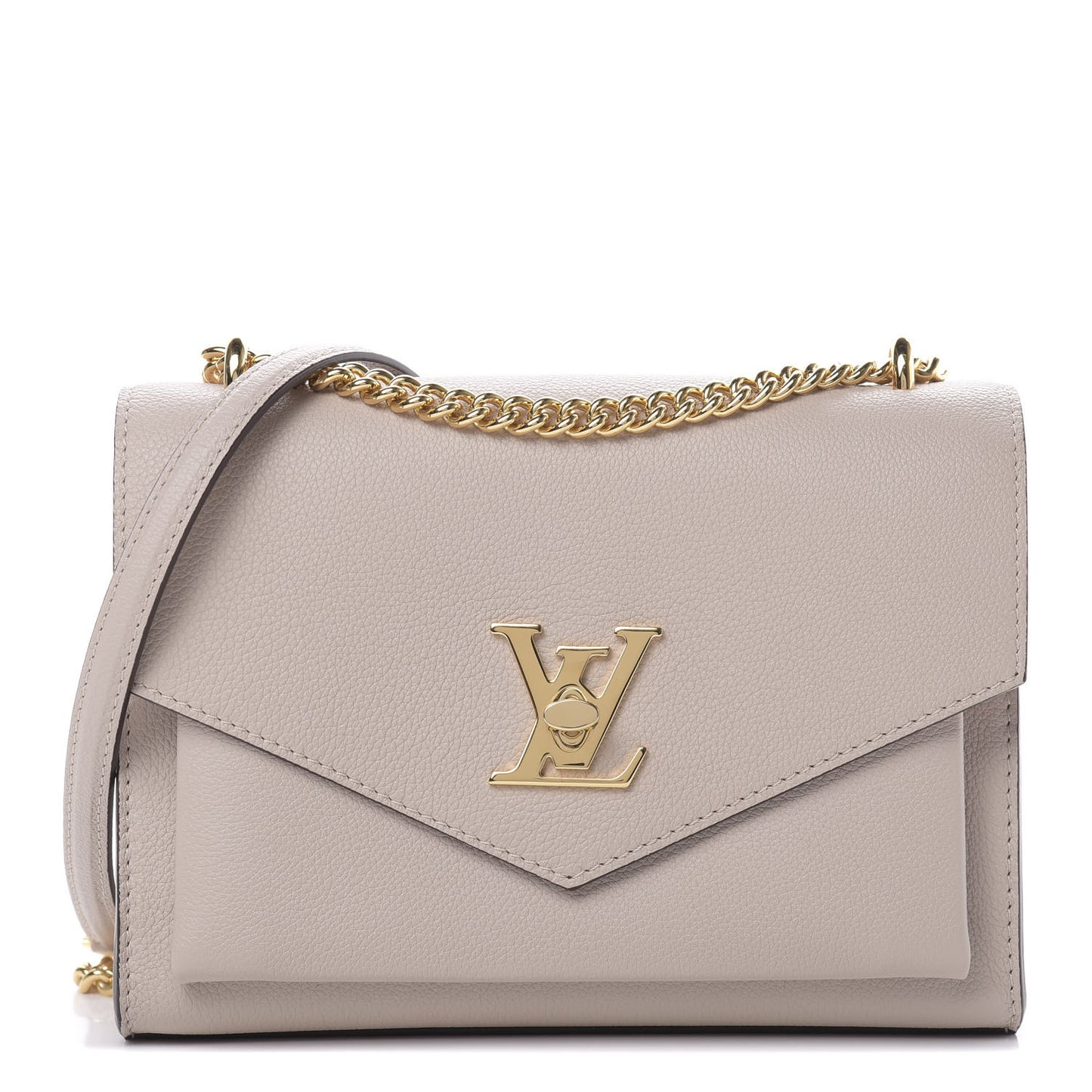 Soft Calfskin MyLockme Chain Bag BB Greige