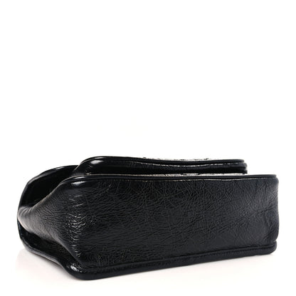 Saint Laurent Crinkled Calfskin Matelasse Monogram Baby Niki Chain Satchel Black 4 of 9