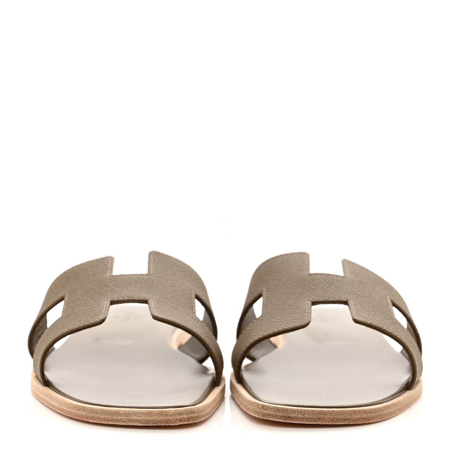 Hermes Epsom Oran Sandals 39 Etoupe 2 of 9