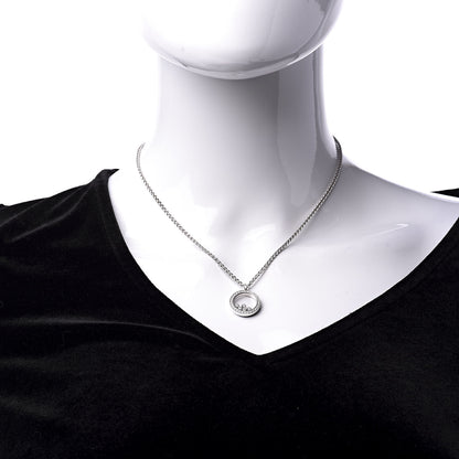 Chopard 18K White Gold Diamond 5 Happy Diamonds Circle Pendant Necklace 2 of 7