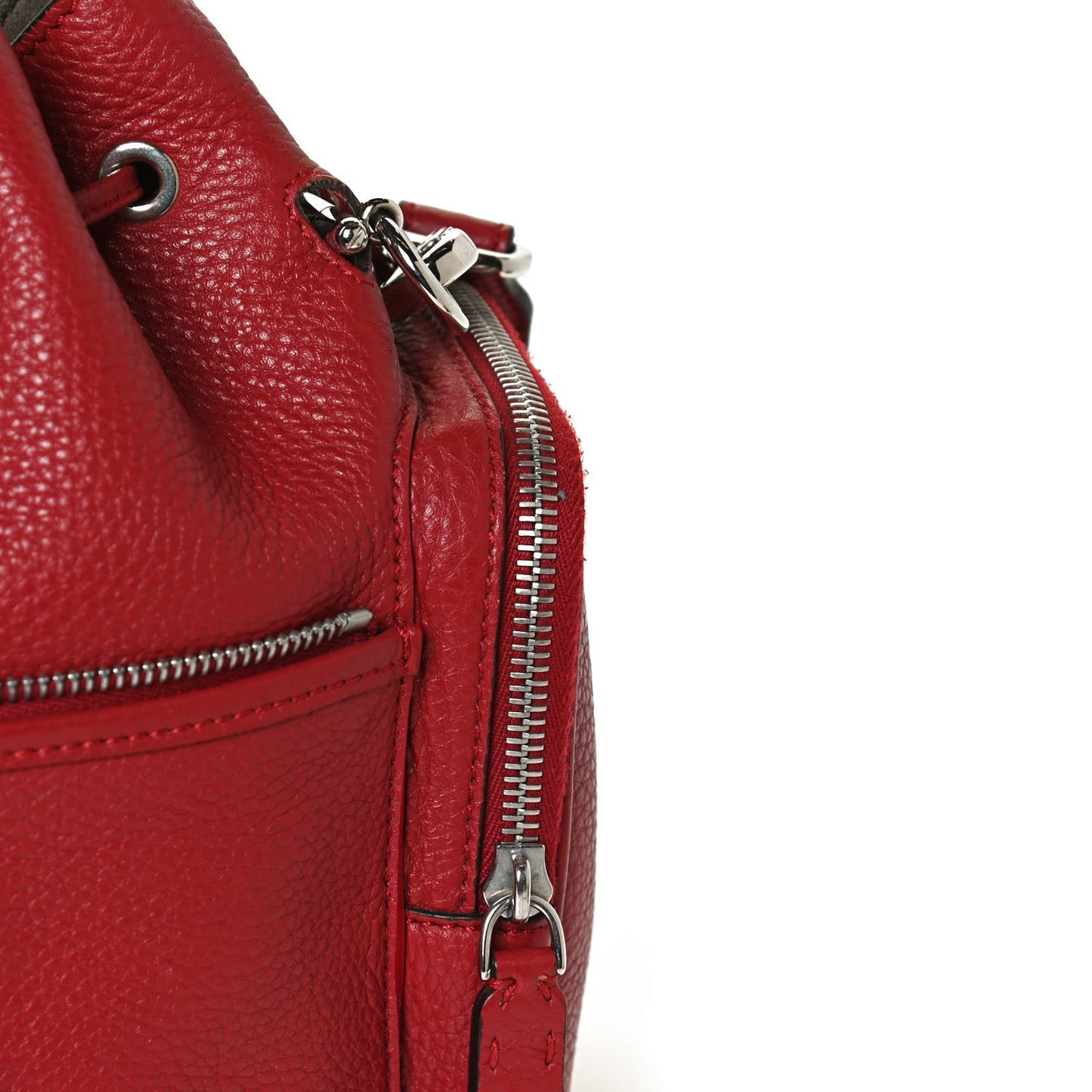 Cuoio Romano Selleria F is Fendi Grande Mon Tresor Pocket Bucket Bag Rosso