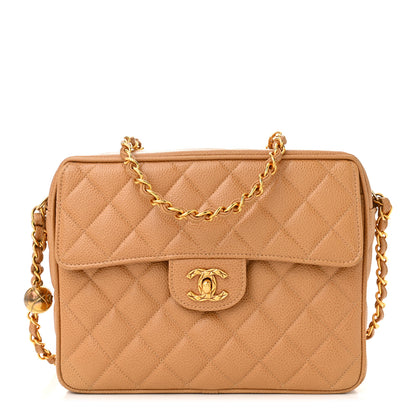 Chanel Caviar Quilted Camera Case Beige 1 of 14