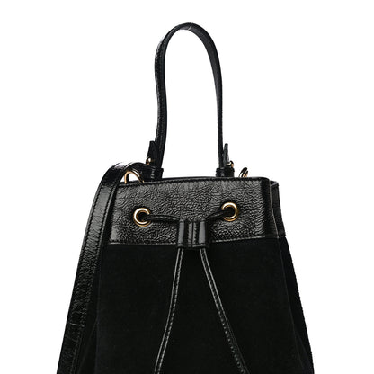 Gucci Suede Patent Web Small Ophidia Bucket Bag Black 7 of 9