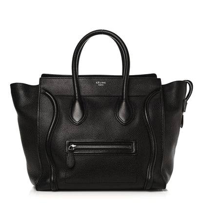 Celine Drummed Calfskin Medium Luggage Black 1 of 11