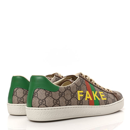 Gucci GG Supreme Monogram Fake/Not Mens Ace Sneakers 8.5 Beige New Shamarock Brown Sugar 4 of 10