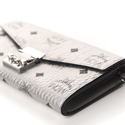 MCM Metallic Visetos Patricia Wallet On Chain Silver 7 of 12