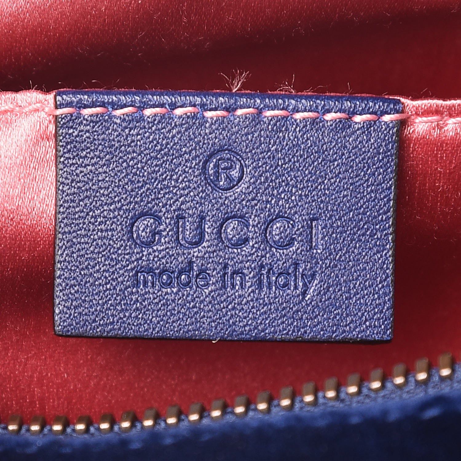 Gucci Velvet Matelasse Small GG Marmont Chain Shoulder Bag Cobalt 6 of 7