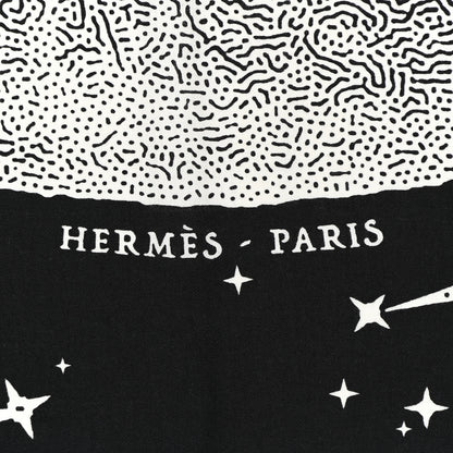 Hermes Silk Cashmere Clair De Lune Shawl 140 Black White 2 of 10
