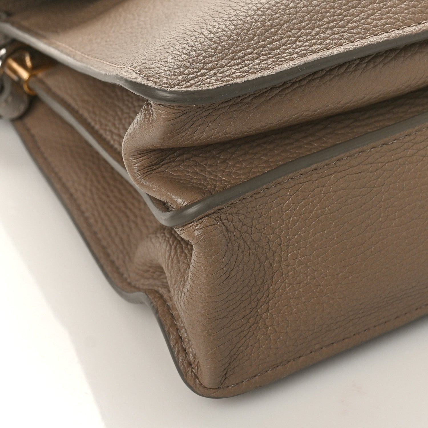 Chloe Shiny Grained Calfskin Small Aby Day Shoulder Bag Motty Grey 7 of 8