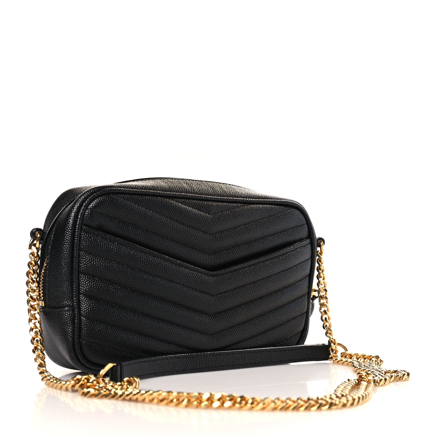 Saint Laurent Grain De Poudre Matelasse Monogram Mini Lou Camera Bag Black 3 of 11