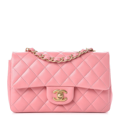 Chanel Lambskin Quilted Mini Rectangular Flap Pink 1 of 10