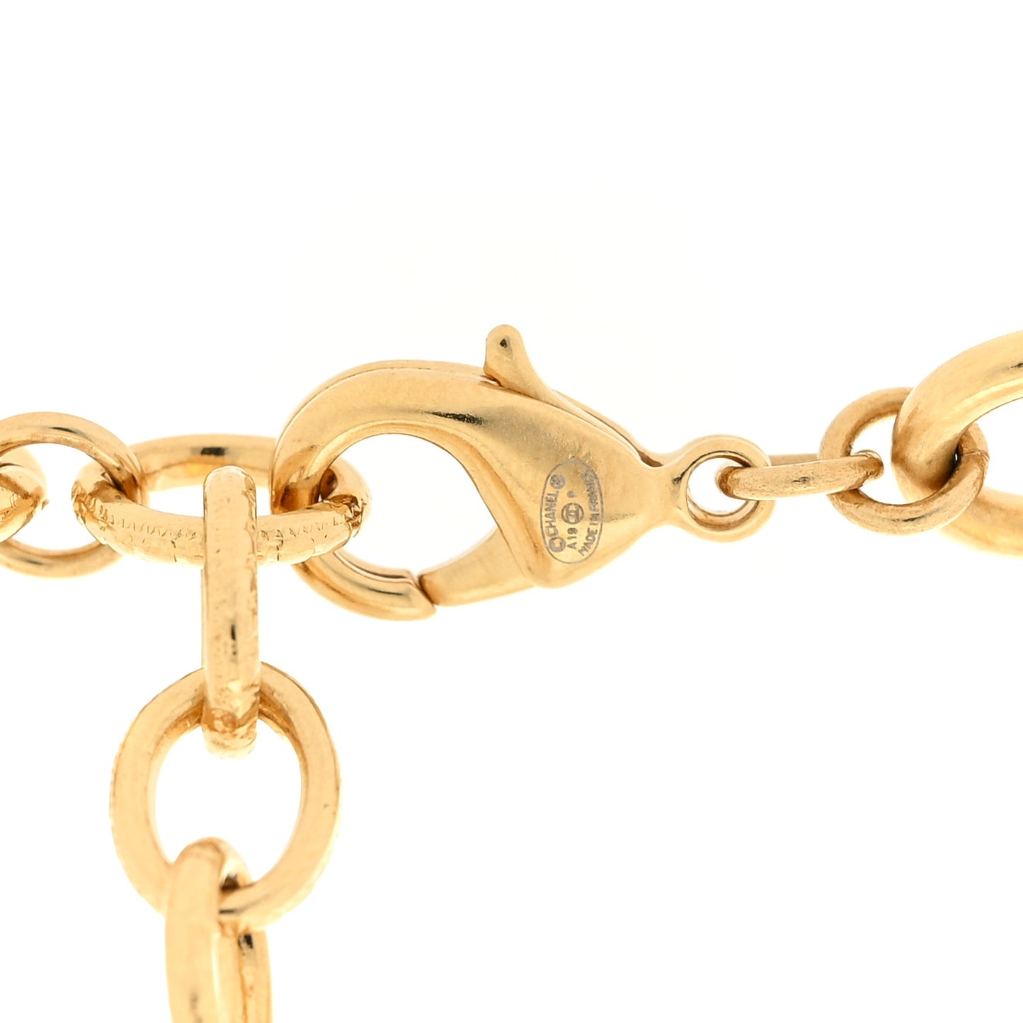 Crystal CC Chain Heart Necklace Gold