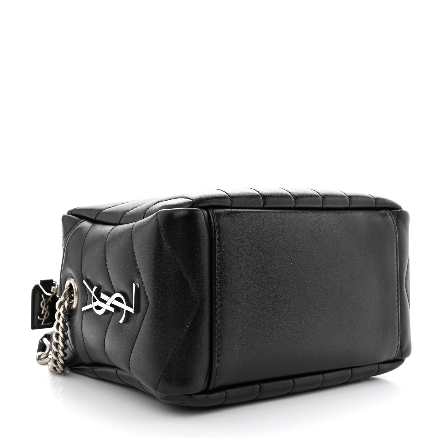 Saint Laurent Calfskin Y Quilted Monogram Small Loulou Bowling Bag Black 4 of 12