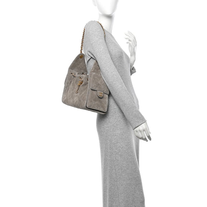 Chanel Suede Quilted Small Chanel 25 Handbag Dark Grey 2 of 10