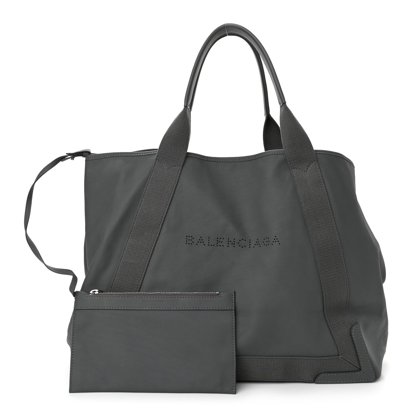 Calfskin Cabas M Shoulder Bag Gris Fossile