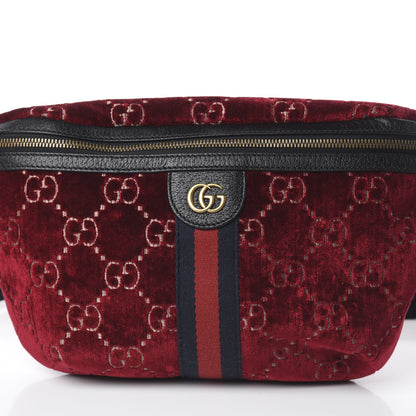 Gucci GG Monogram Velvet Belt Bag Red Cipria 6 of 8