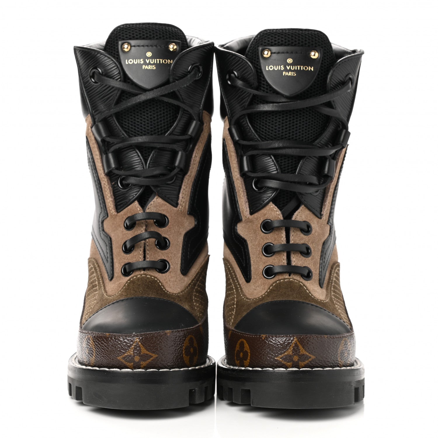 Louis Vuitton Suede Calfskin Monogram Star Trail Ankle Boots 36 Khaki 2 of 8