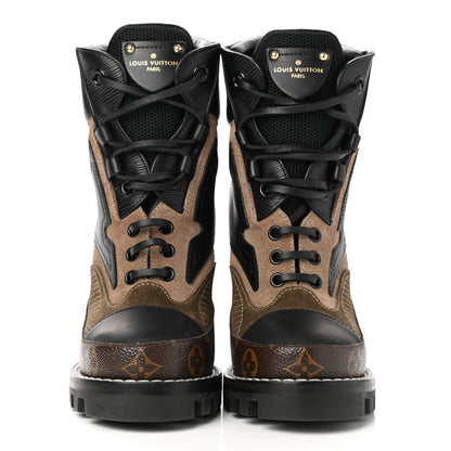 Louis Vuitton Suede Calfskin Monogram Star Trail Ankle Boots 36 Khaki 2 of 8