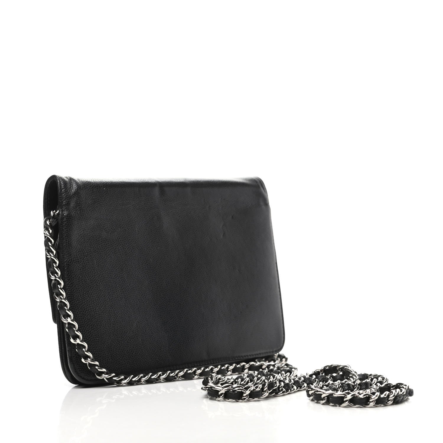 Chanel Caviar Sevruga Wallet On Chain WOC Black 3 of 8