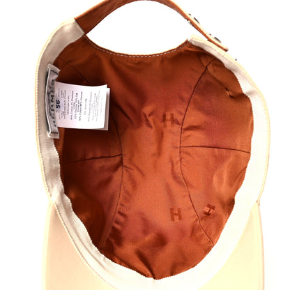 Hermes Cotton Davis H Primavera Hat 56 Blanc Creme 6 of 8
