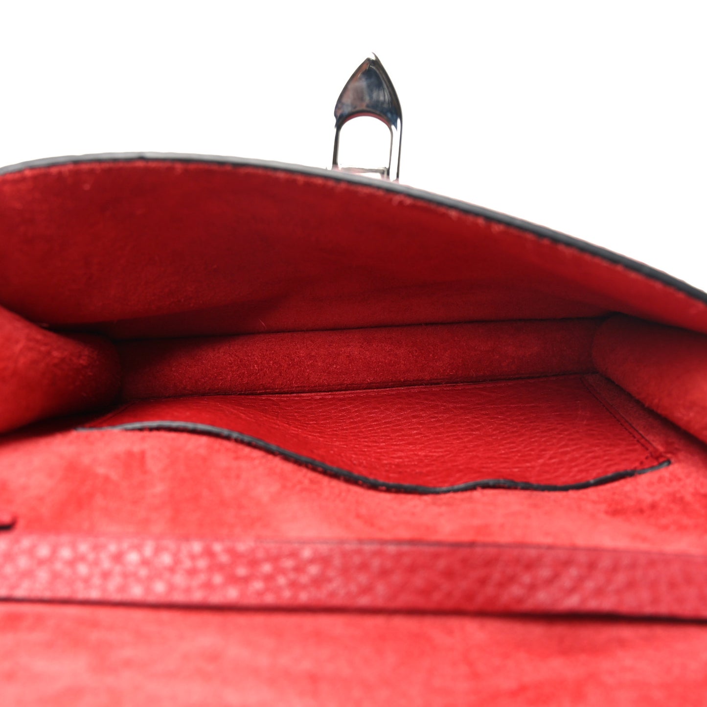 Pebbled Calfskin Medium Rockstud Flip Lock Crossbody Bag Red